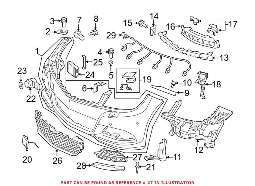 Mercedes Foglight Grille - Passenger Side 2048851453